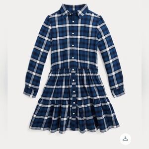 Nwt Polo Ralph Lauren Plaid Tiered Cotton Flannel Shirtdress holiday Dress